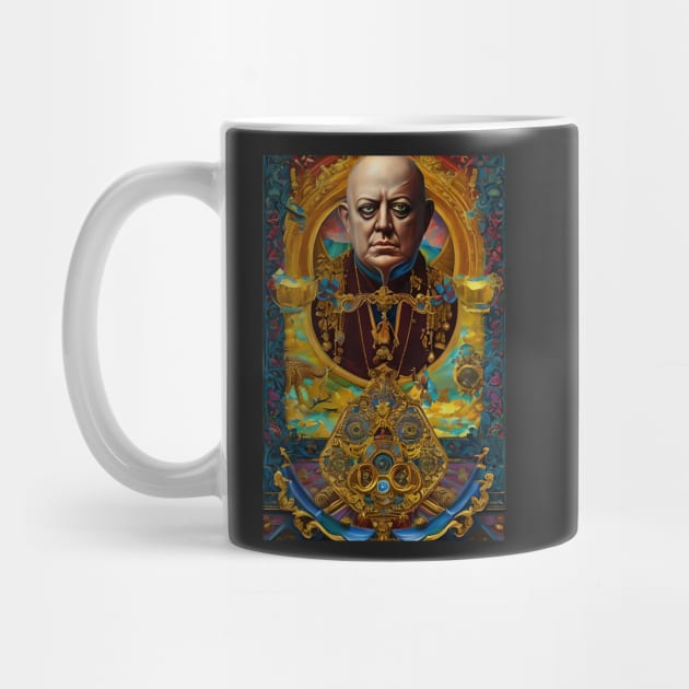 Aleister Crowley The Great Beast of Thelema painted in a Surrealist and Impressionist style by hclara23